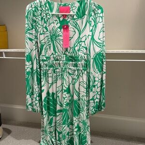 Lilly Pulitzer Green and White Floral Dress